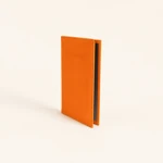 Orange cover standing partly open from the side
