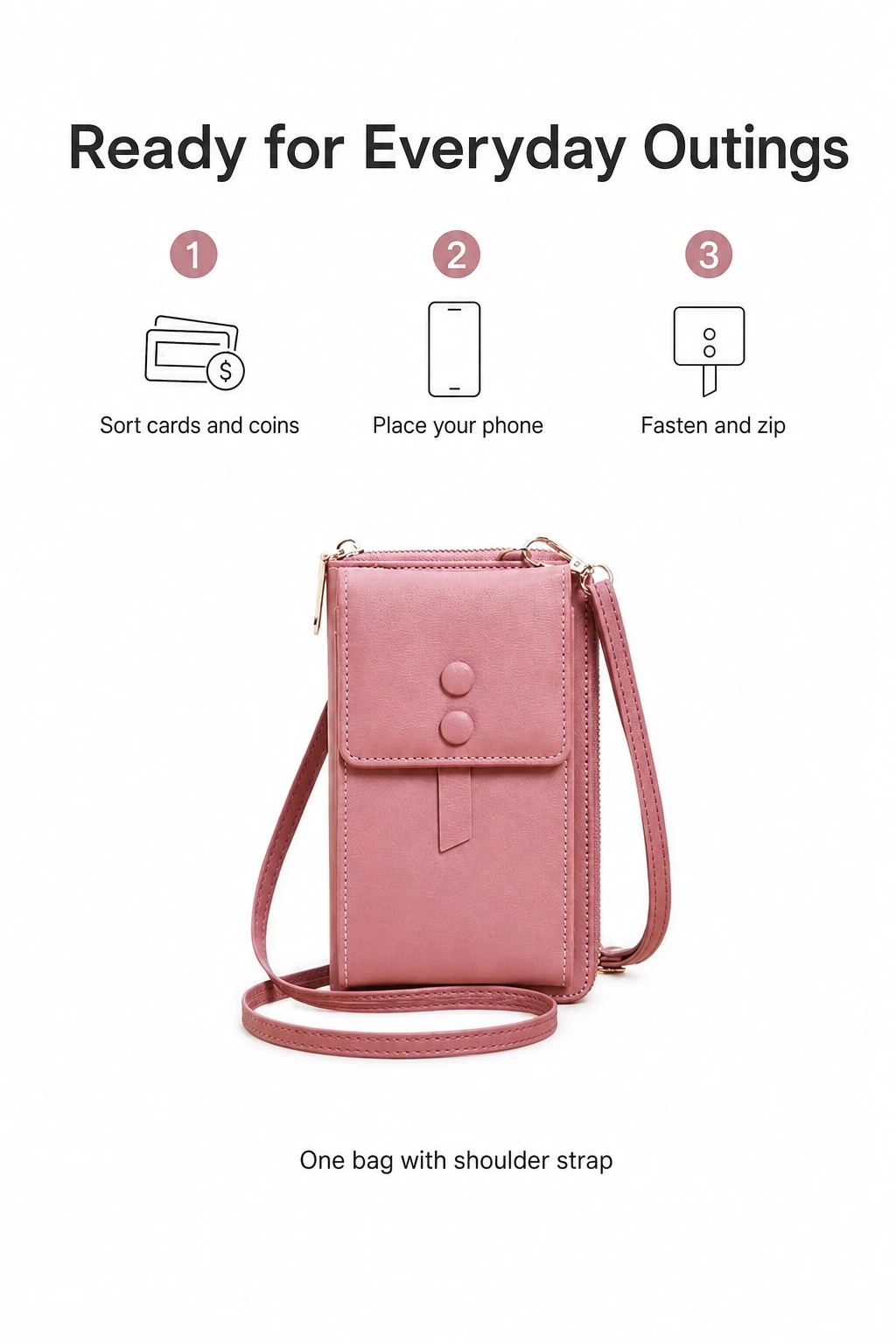 Tre passaggi per preparare la borsa porta cellulare prima di uscire