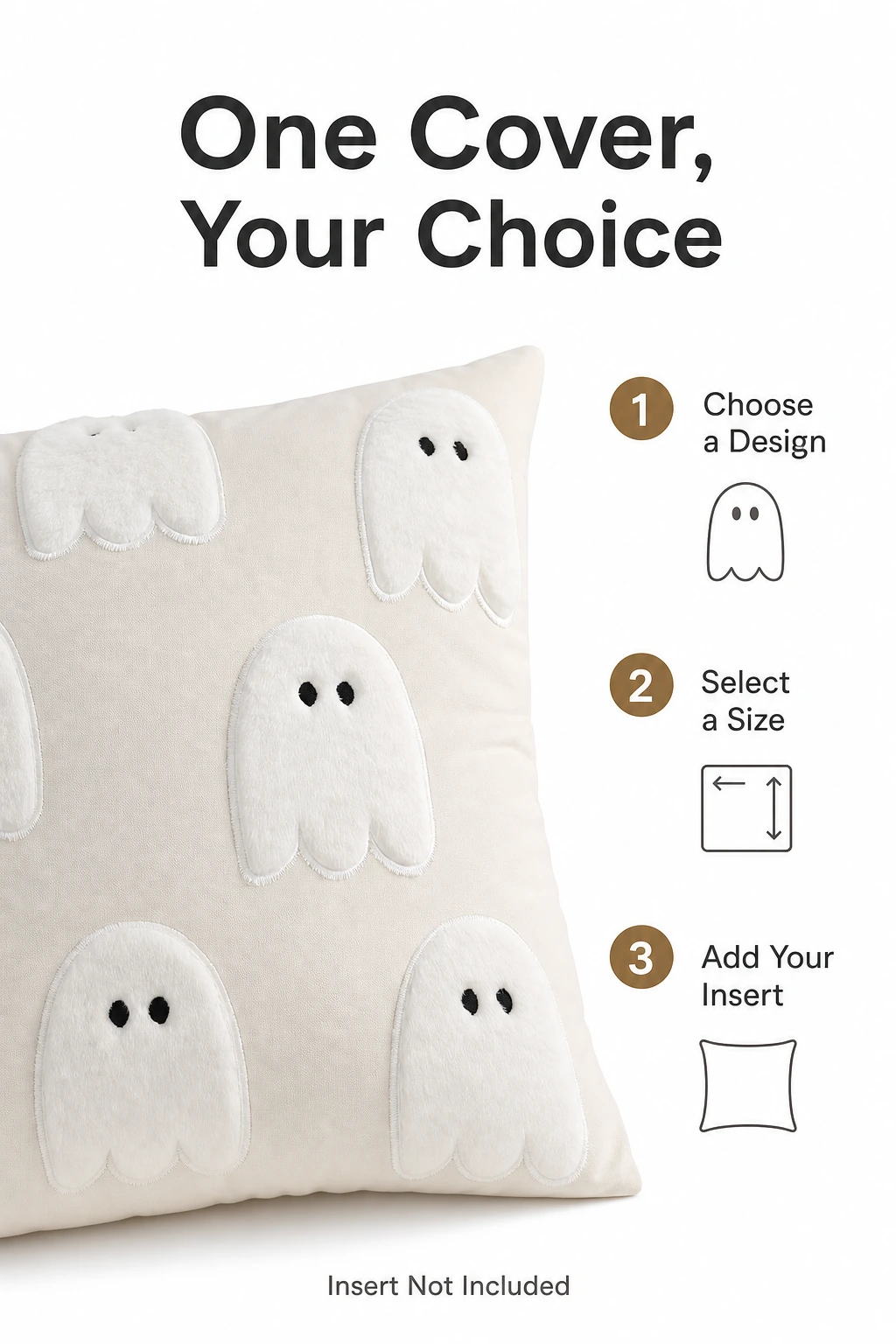 Ghost cushion with steps to choose design, size and a separate insert