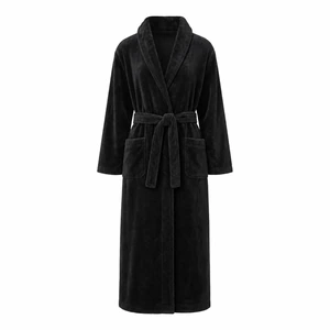 Albornoz polar de hombre con cinturón, cuello o capucha