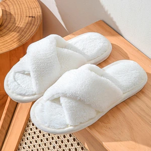 Women’s Plush Cross-Strap Slippers – Seven Colors
