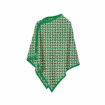Damen-Poncho aus Acrylstrick mit Karomuster
