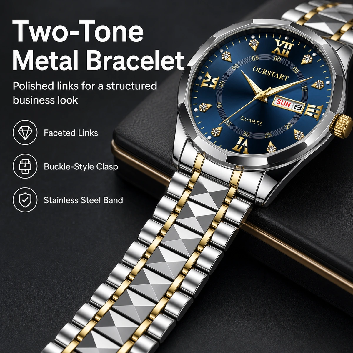 Men's Luminous Water-Resistant Quartz Watch with Stainless Steel Band pre-purchase check