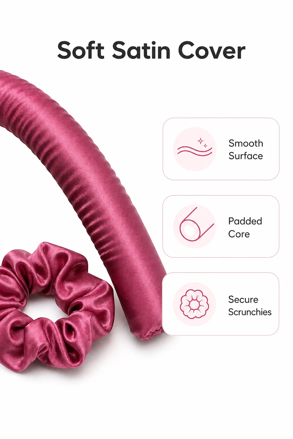 infográfico Soft Satin Cover para faixa modeladora sem calor