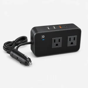 Inversor de coche 200W de 12V a 110V con USB y Type-C