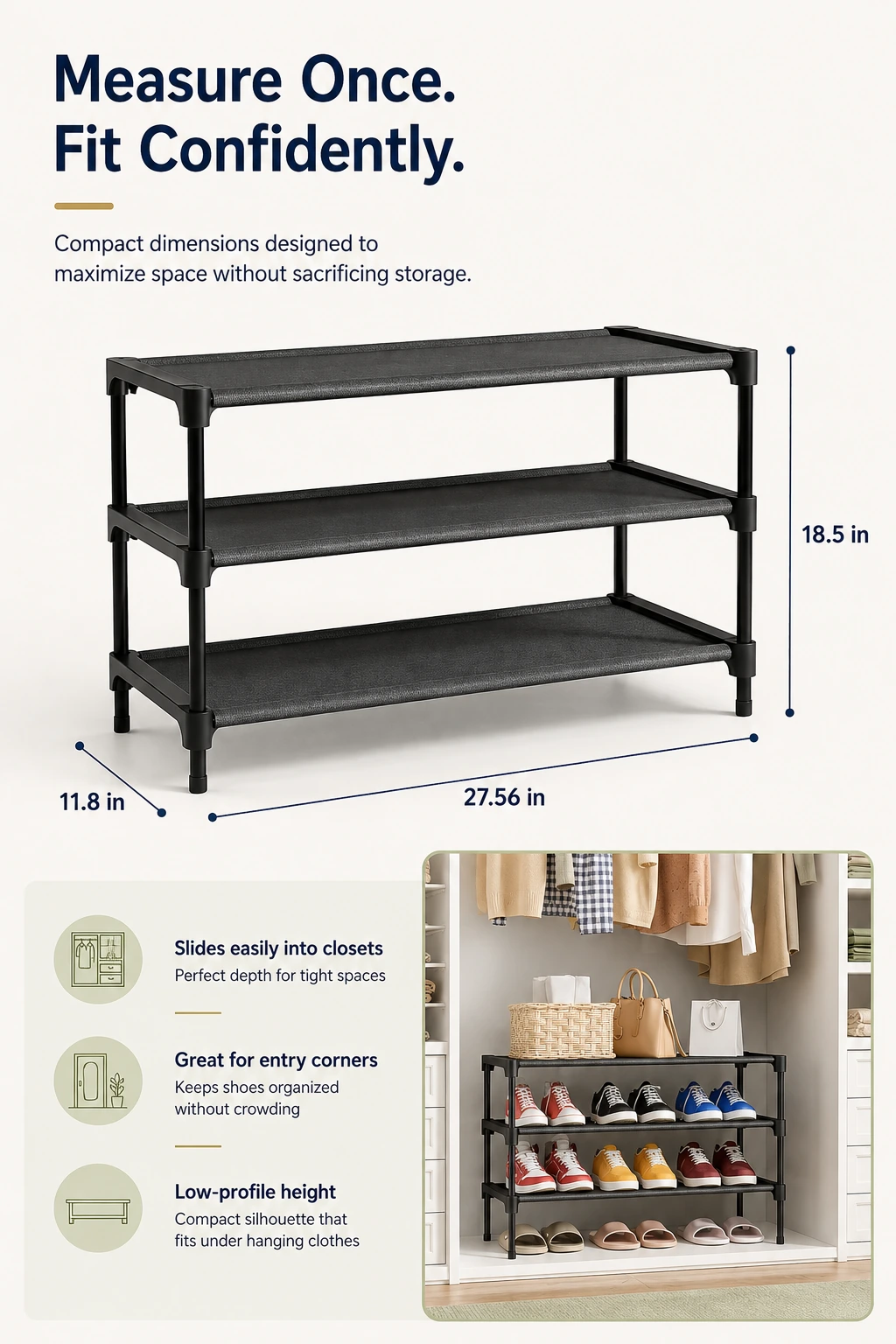 3-Tier Stackable Shoe Rack for Entryway & Closet Storage pre-purchase check