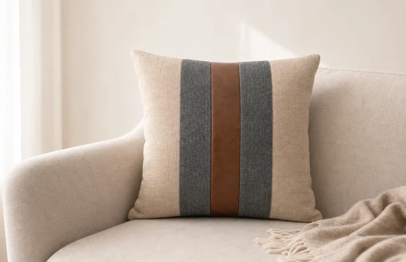 45 x 45 cm Striped Patchwork Pillow Cover: Size, Insert and Sofa Styling Guide