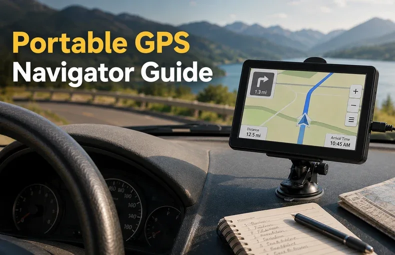 7-Inch Portable GPS Navigator Guide for Older Cars, Road Trips and Route Reference