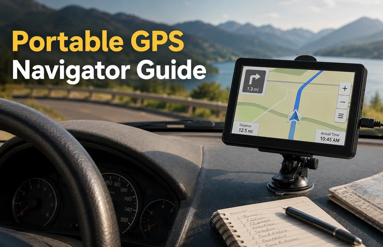 7-Inch Portable GPS Navigator Guide for Older Cars, Road Trips and Route Reference