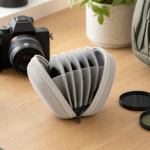 8-Slot Lens Filter Pouch: 36-95mm Camera Filter Storage Guide