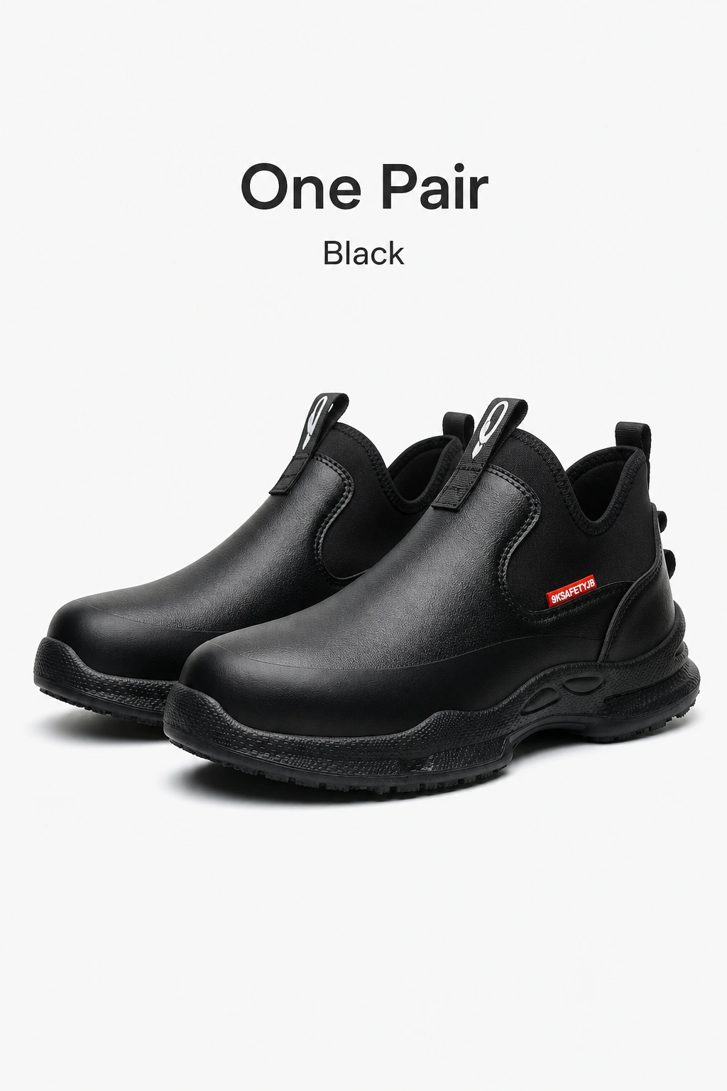 Un paio di scarpe nere sotto le parole One Pair e Black