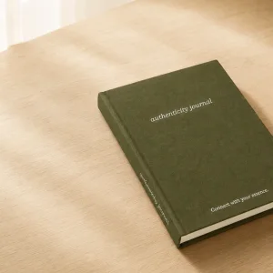 Journal Guide A5 avec Prompts: Toile Vert Olive et Ecriture