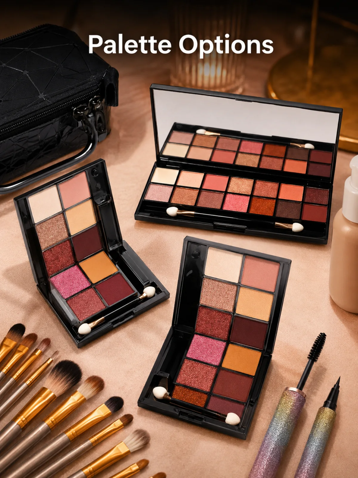 Palettenoptionen und kompakte Farben für einfache Make-up-Looks für Erwachsene