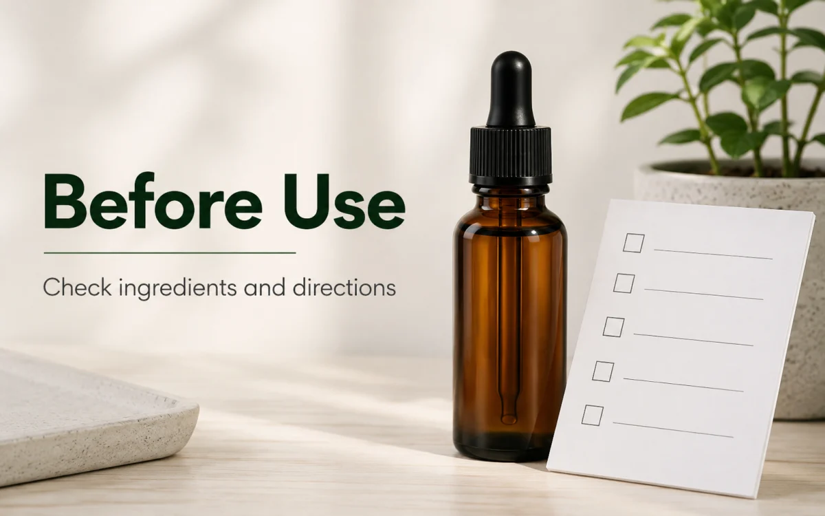 Verificar ingredientes instrucoes e avisos antes de usar gotas para adultos