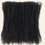Nahaufnahme der engen Locken von losem dunklem Haar in Farbe 1B