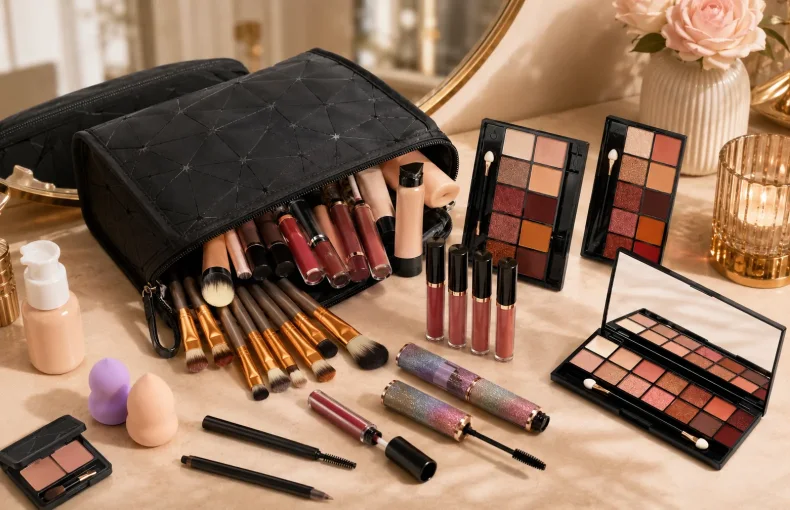 Adult All-in-One Makeup Kit Gift Set: Face, Eye and Lip Guide