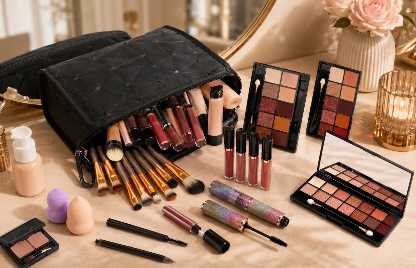 Kit Trucco Completo Regalo per Viso, Occhi e Labbra