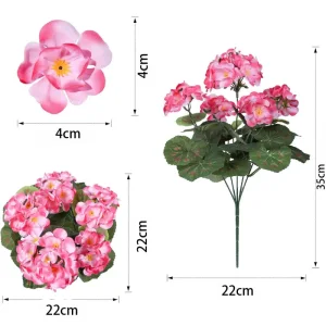 Artificial Geranium Flowers for Outdoor Planters and Window Boxes