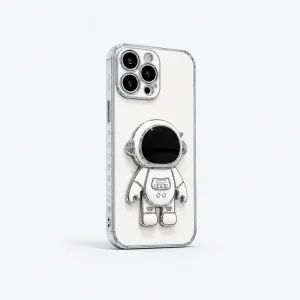 Stoßfeste iPhone-Hülle mit Astronauten-Ständer und 6D-Chromrand