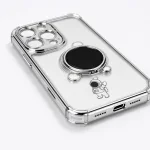 Coque iPhone antichoc avec support astronaute et bord chromé 6D