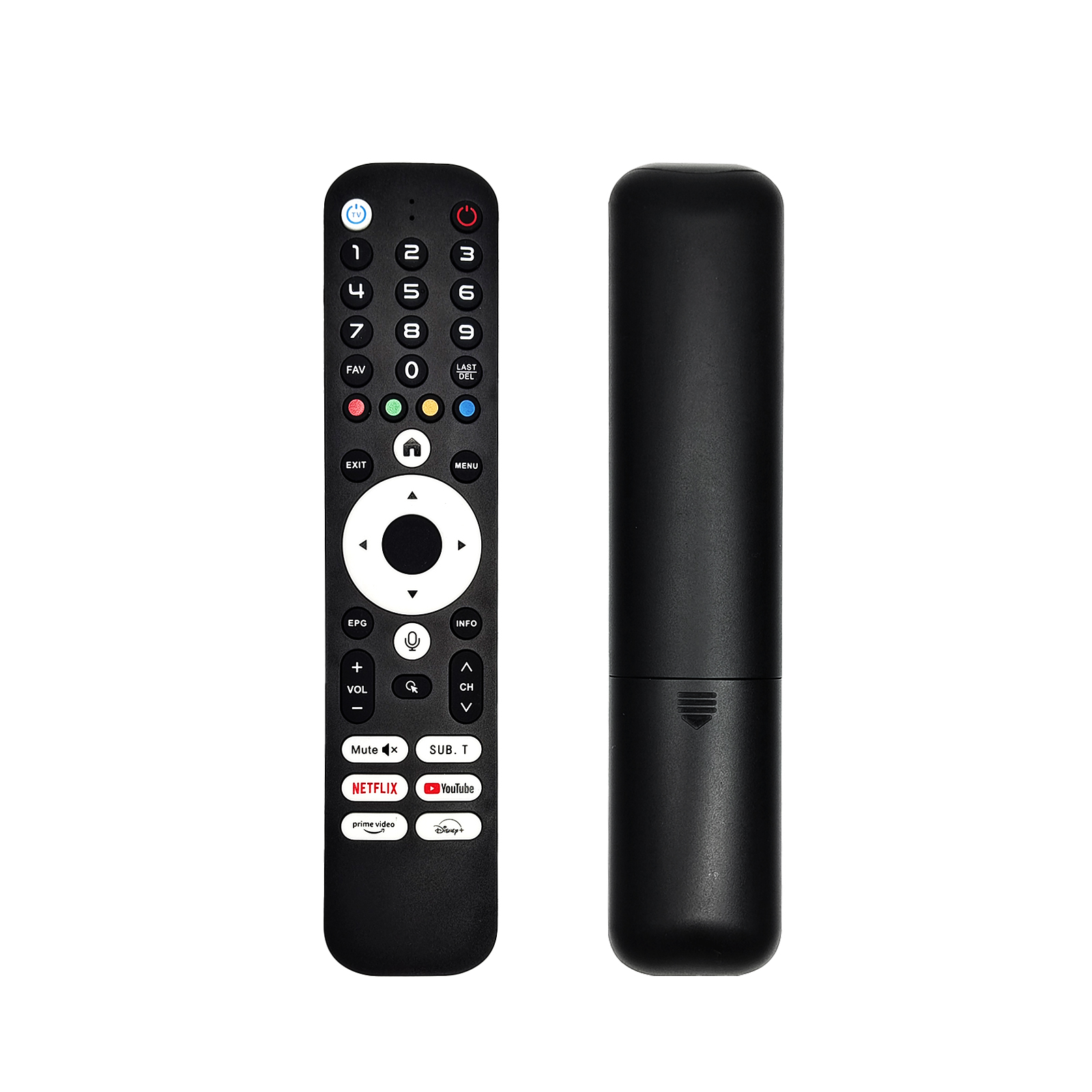 Supplier original image showing the front and rear of the same single black remote