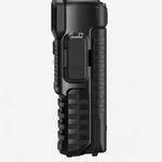 Closed SP/MIC connector cover and ribbed side grip of the radio