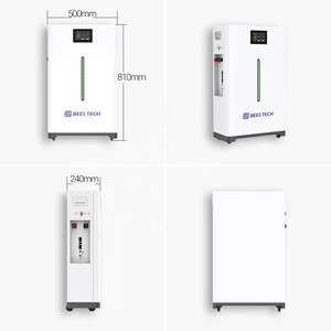 Four original views of the white 16kWh example cabinet with 50cm width, 81cm height and 24cm depth