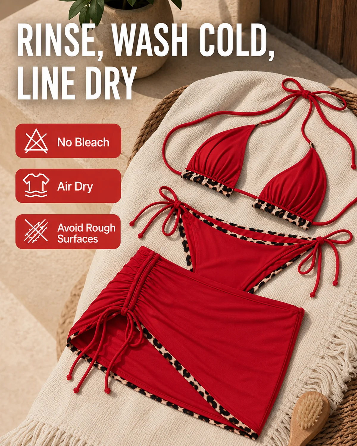 Controllo prima dell’acquisto per Bikini 3 pezzi con bordo leopardato e minigonna