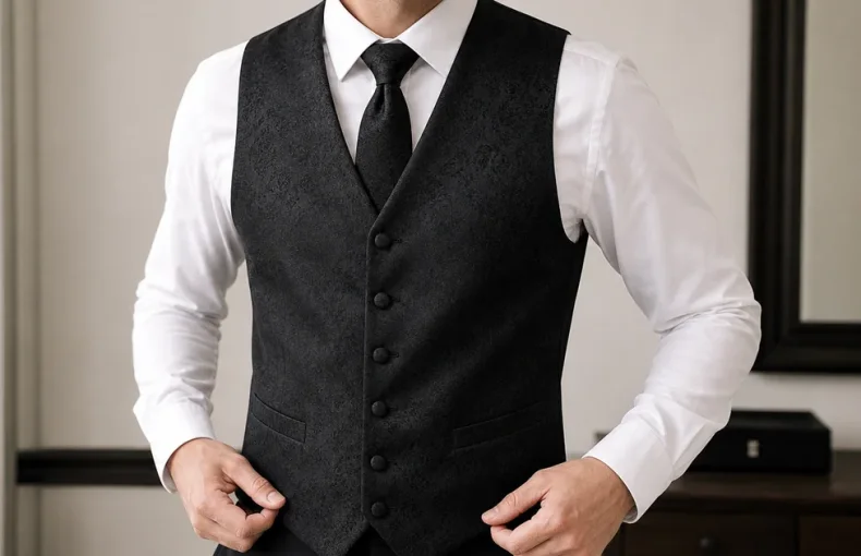 Cómo elegir un conjunto de chaleco jacquard floral negro: talla, accesorios y estilo formal
