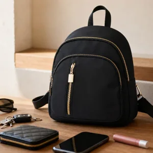 Black Nylon Mini Backpack: Zipper Pockets and Daily Carry Guide