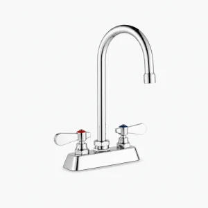 Chrome Two-Handle Bathroom Sink Faucet, Deck-Mounted Hot & Cold Mixer
