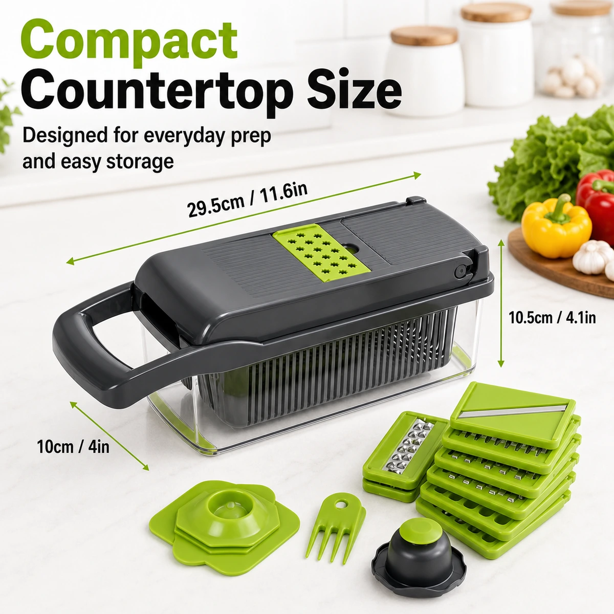 16-in-1 Manual Vegetable Chopper and Mandoline Slicer with Container pre-purchase check