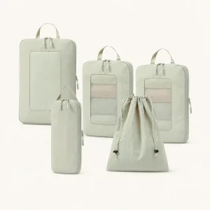 Kompressions-Packwürfel-Set mit Beutel mit Kordelzug