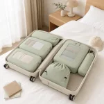 Compression Packing Cubes Set with Drawstring Travel Bag