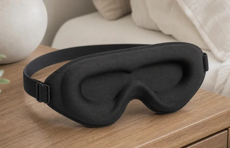 Mascara de Dormir Memory Foam Contornada: Pressao, Ajuste e Espaco dos Cilios