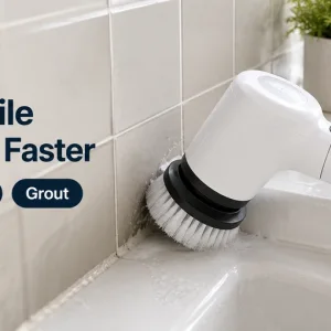 Guide Brosse Électrique Sans Fil pour Salle de Bain, Carrelage et Joints