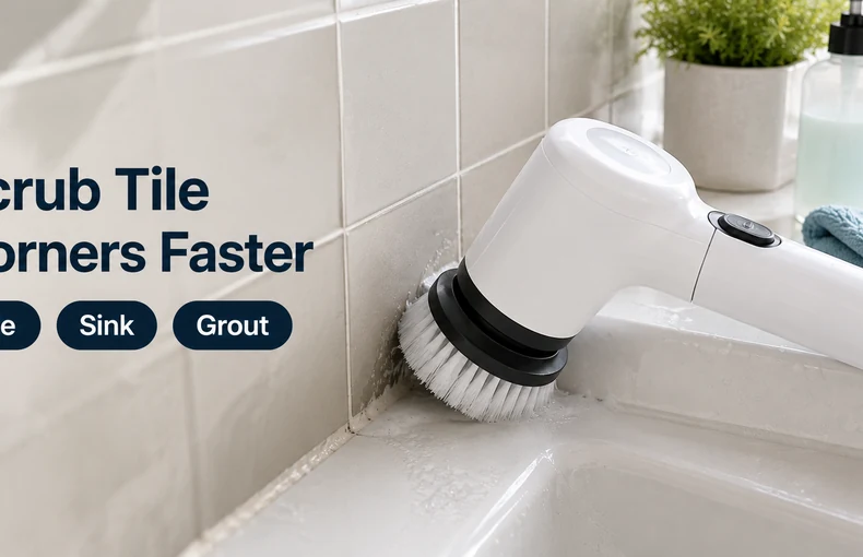 Cordless Electric Cleaning Brush Guide for Bathroom Tile, Sink and Grout Scrubbing