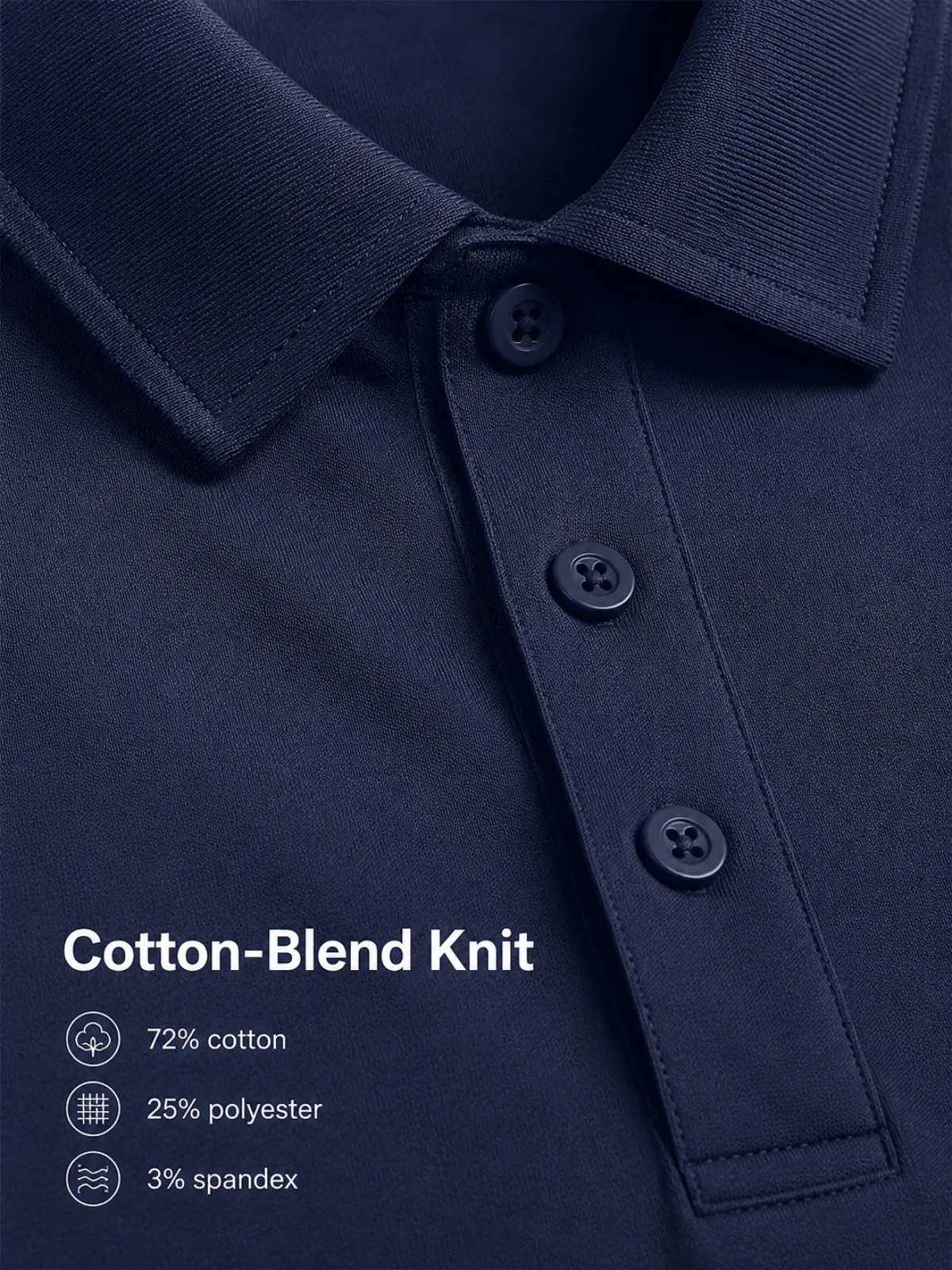 Detalle de tejido de punto en polo de verano para hombre