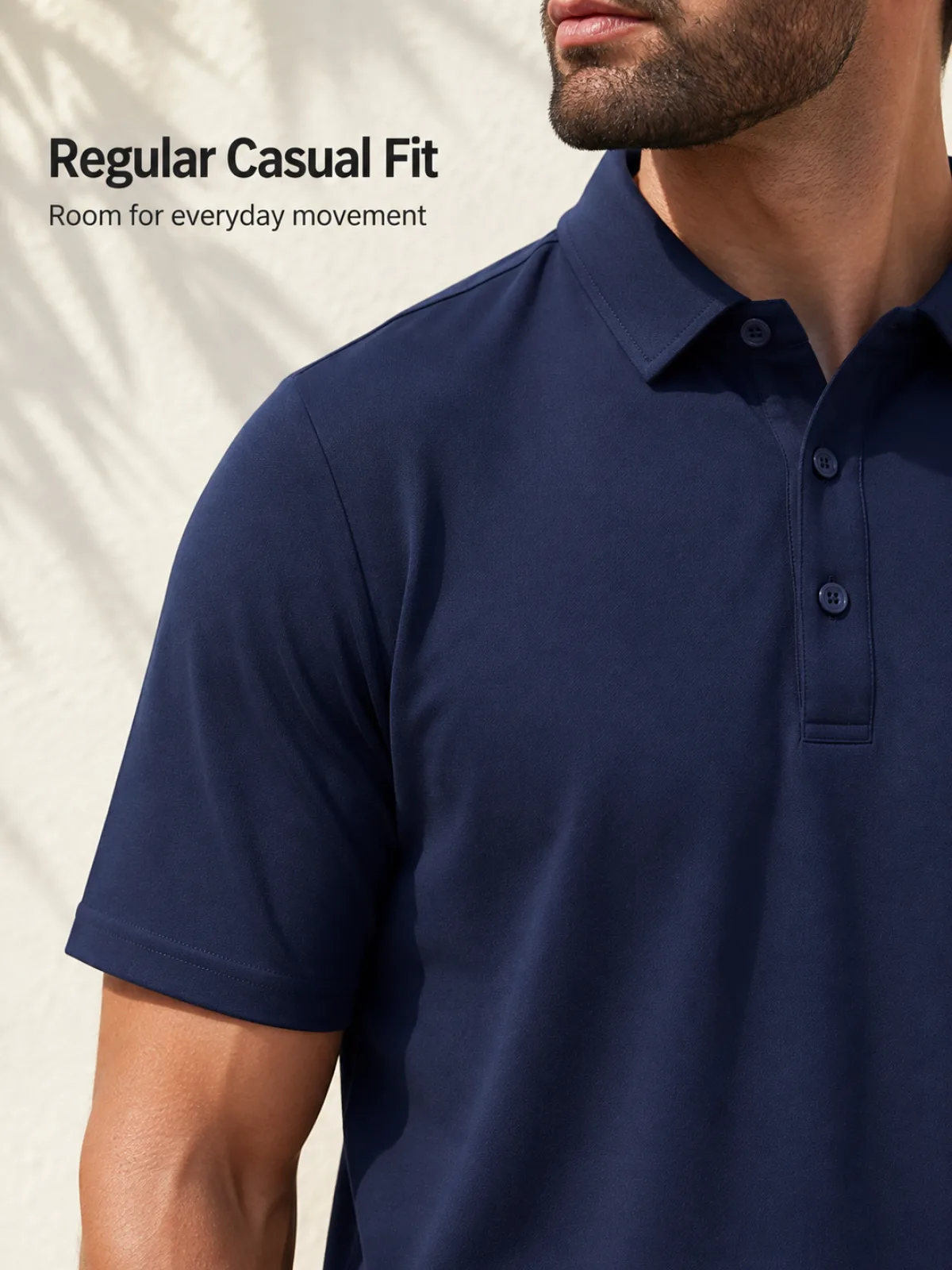 Ajuste casual regular en polo azul marino para hombre
