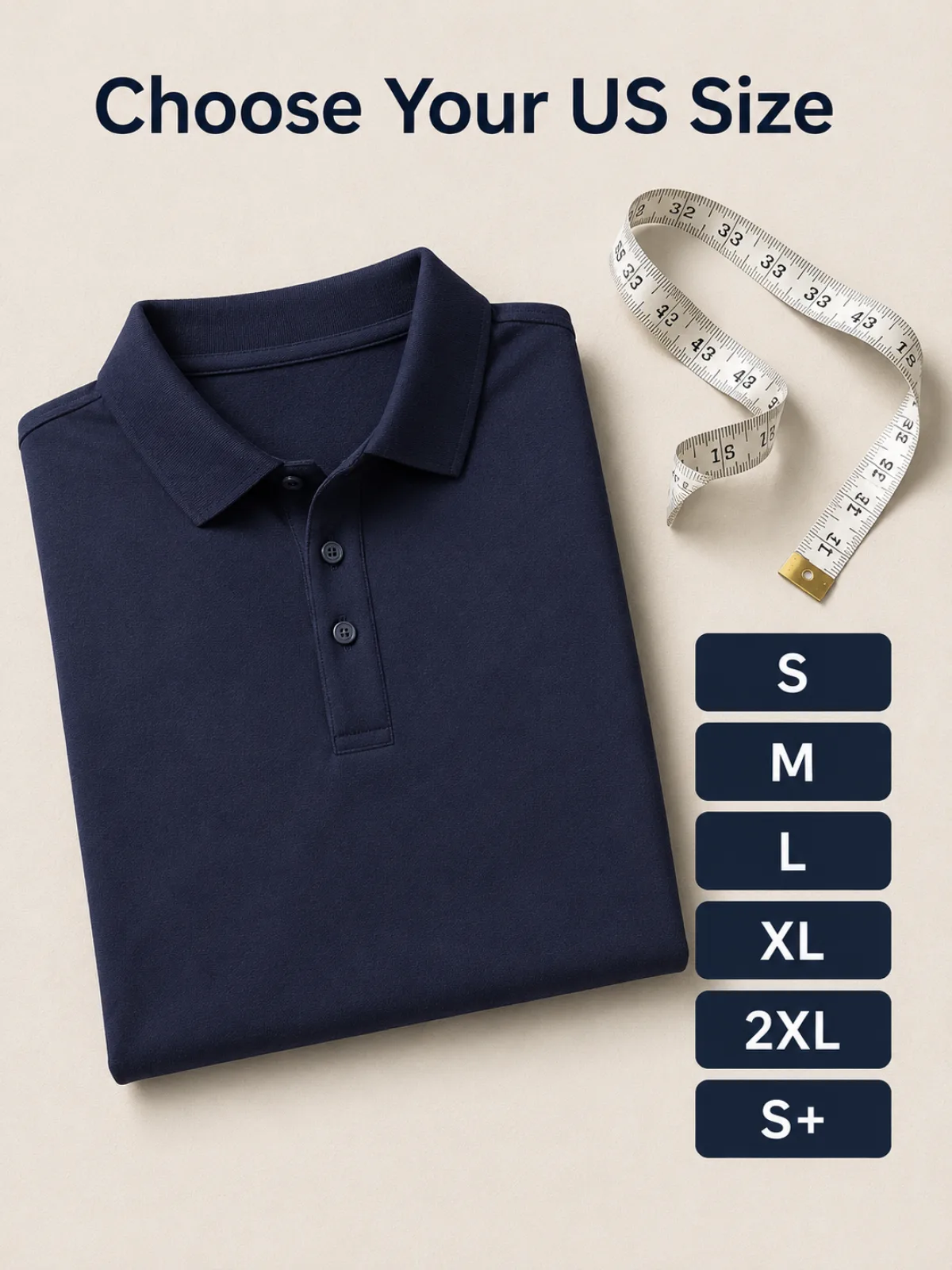 Guía de talla US para polo de mezcla de algodon para hombre
