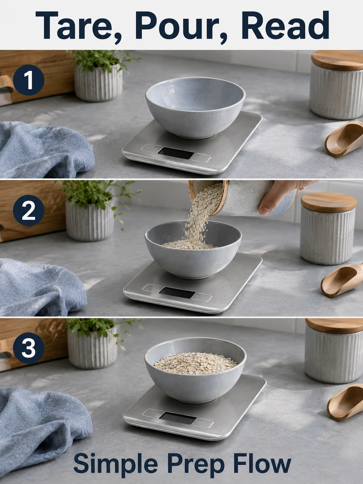 Imagen de detalle para Bascula Digital de Cocina de Acero para Reposteria y Meal Prep