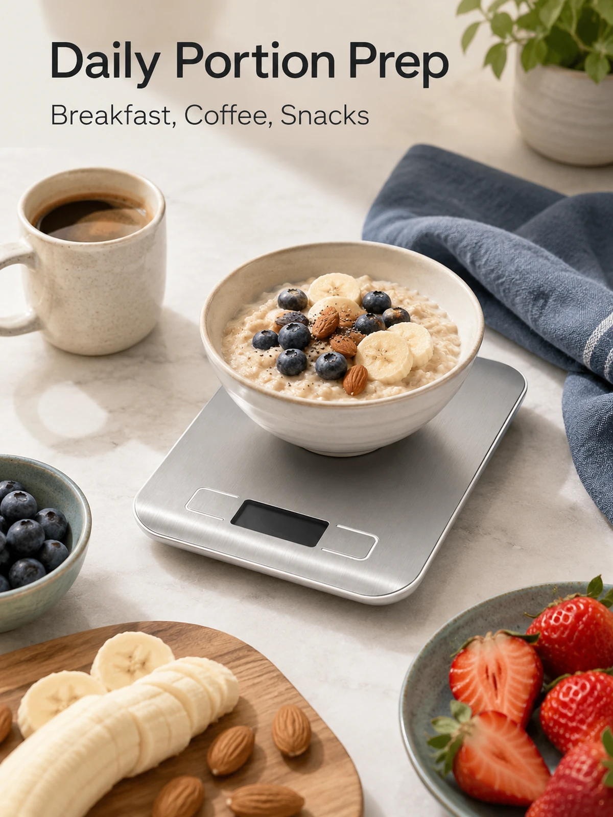 Detalle de material y estructura para Bascula Digital de Cocina de Acero para Reposteria y Meal Prep