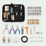 Kit DIY para reparo de joias com estojo com zíper