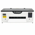 Front view of one white-and-black EraSmart printer with its lid, controls and output tray on white