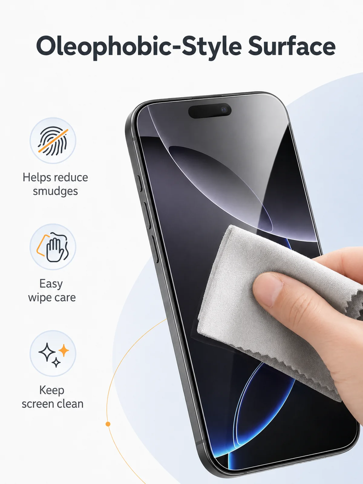 Cuidado con microfibra para protector transparente de vidrio templado