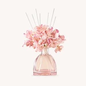 Floraler Reed-Diffuser mit 8 Staebchen für Badregal und Wohnraumdeko