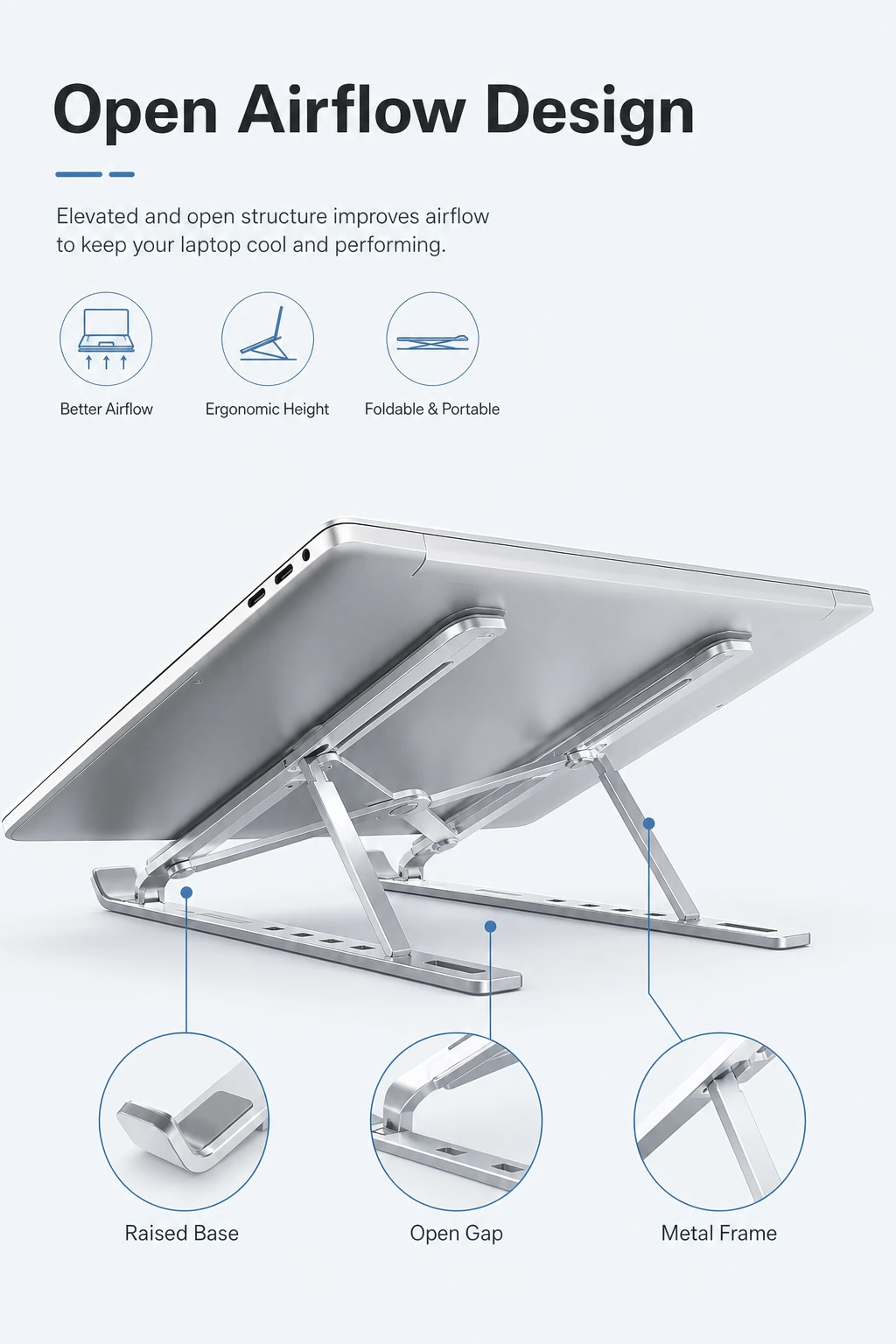 Infografica sul design aperto per il flusso d'aria