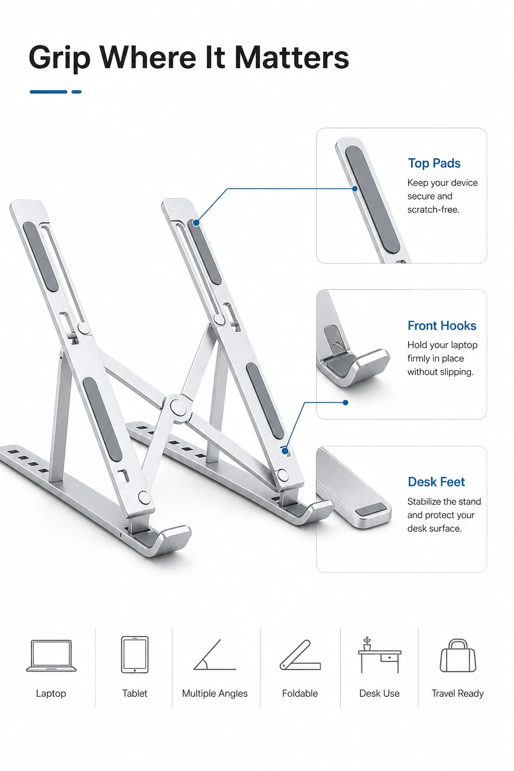 Infografica sui pad in silicone antiscivolo