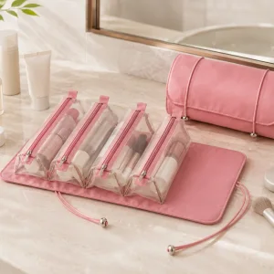 Four-in-One Foldable Travel Makeup Bag: Packing, Compartments and Toiletry Organization