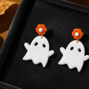 Cómo elegir aretes colgantes de fantasmas y calabazas: cuatro diseños, tamaño y par